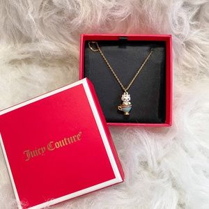 Juicy Couture Puppy Teacup Enamel Necklace Y2K Fashion Jewelry